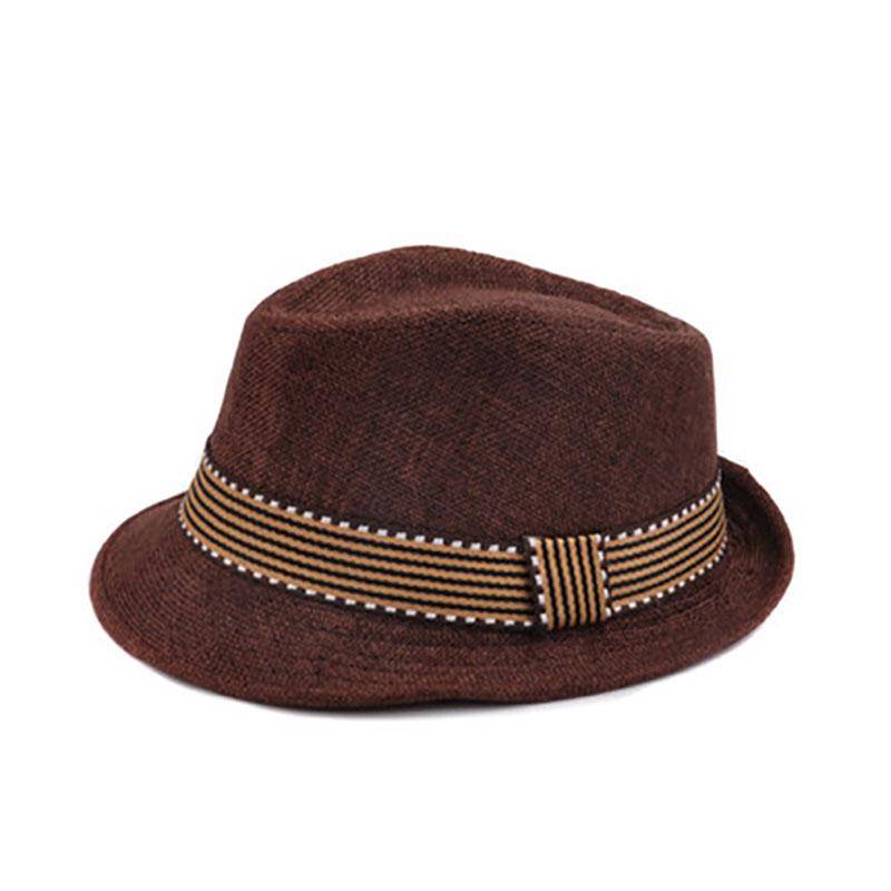 Sommer Kinder Sonnenhut Vintage Jungen Western Cowboy Hüte Kinder breite Krempe Jazz Cap kaffeebraun von Joom DACH