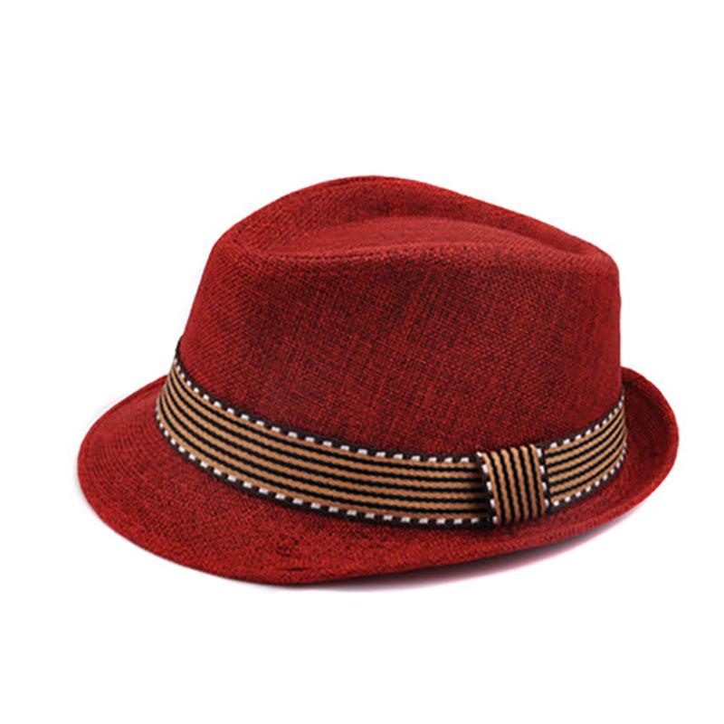 Sommer Kinder Sonnenhut Vintage Jungen Western Cowboy Hüte Kinder breite Krempe Jazz Cap rot von Joom DACH