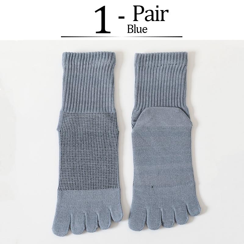 Sommer-Knöchelsocken aus 100 % Baumwolle mit fünf Fingern für Herren, weiches, elastisches, strapazierfähiges Mesh, atmungsaktives Deodorant, Füßlinge mit Zehen blau von Joom DACH