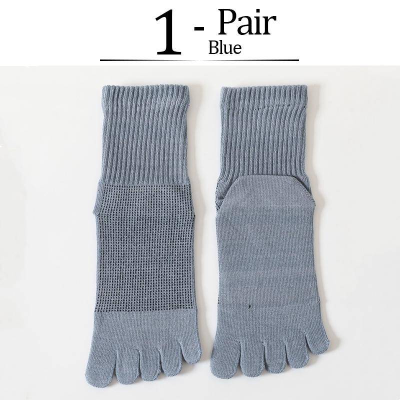Sommer-Knöchelsocken aus 100 % Baumwolle mit fünf Fingern für Herren, weiches, elastisches, strapazierfähiges Mesh, atmungsaktives Deodorant, Füßlinge mit Zehen blau von Joom DACH