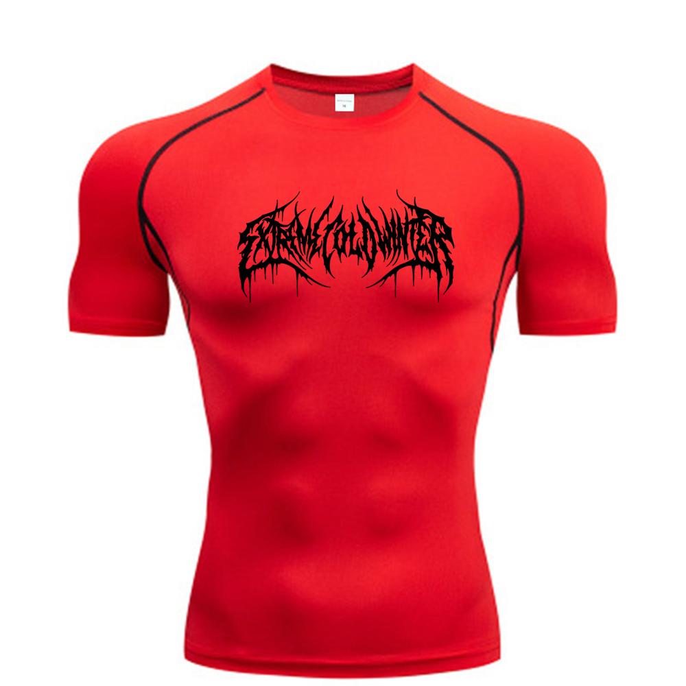 Sommer-Kompressions-Sweatshirt, kurzärmelig, Fitness-T-Shirt für Herren, schnelltrocknendes Lauf-Top, Fitnessstudio, Workout, Bodybuilding, T-Shirt, S-3XL L von Joom DACH