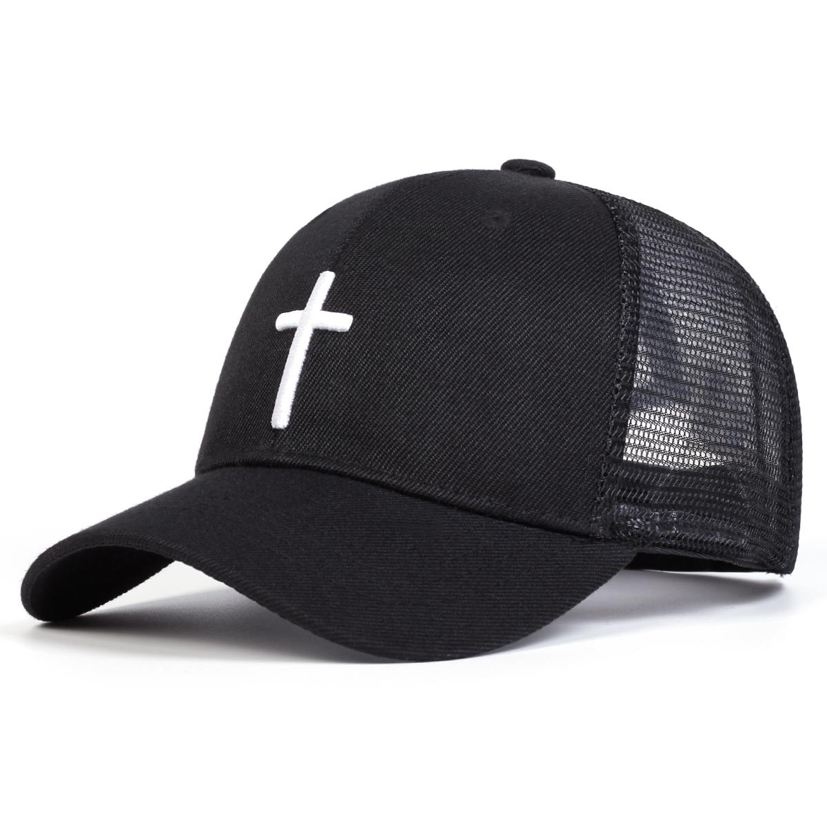 Sommer Kreuz Atmungsaktive Mesh Baseball Cap Männer und Frauen Baumwolle Hut Outdoor Sport Wandern Hüte UV Schutz Caps schwarz von Joom DACH