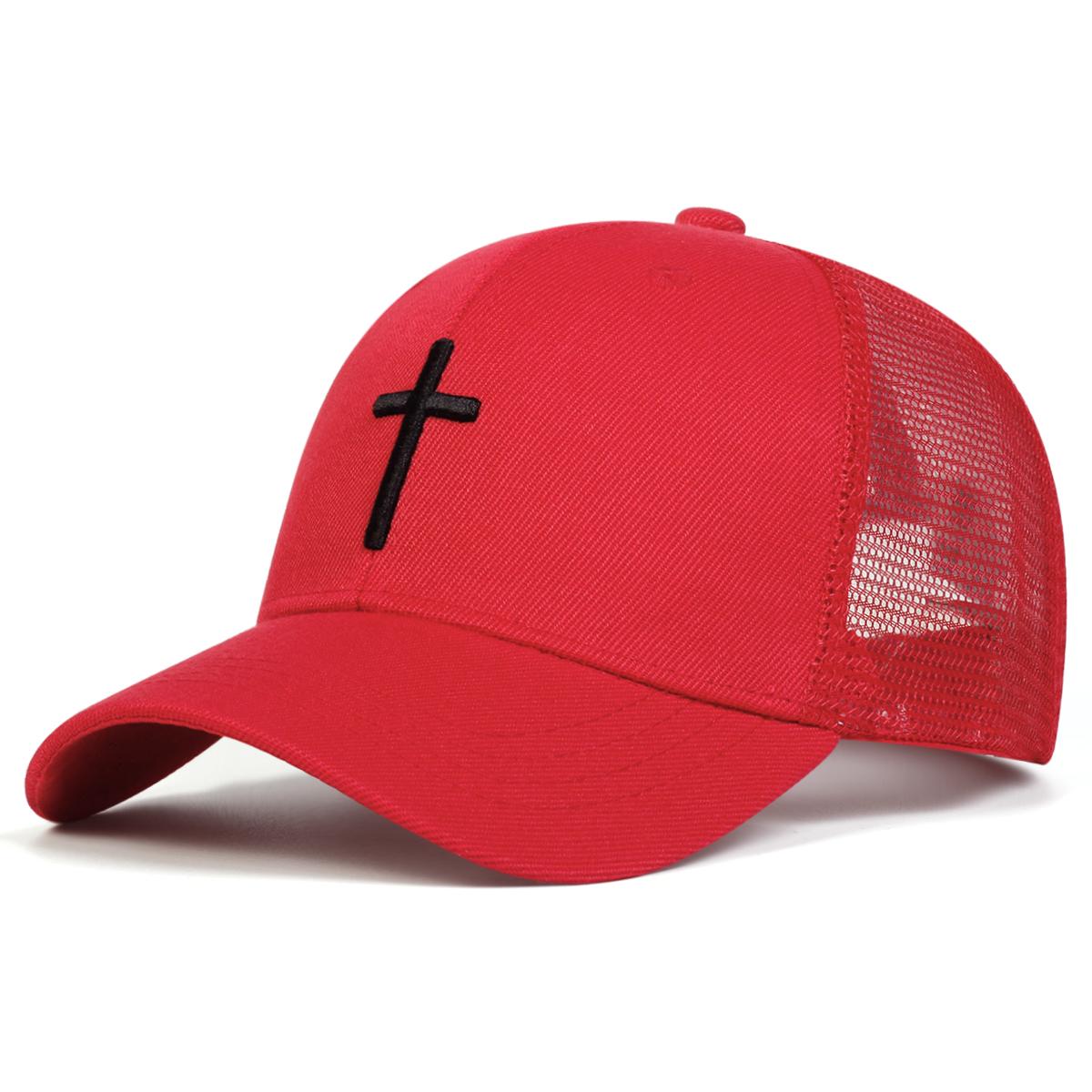 Sommer Kreuz Atmungsaktive Mesh Baseball Cap Männer und Frauen Baumwolle Hut Outdoor Sport Wandern Hüte UV Schutz Caps rot von Joom DACH