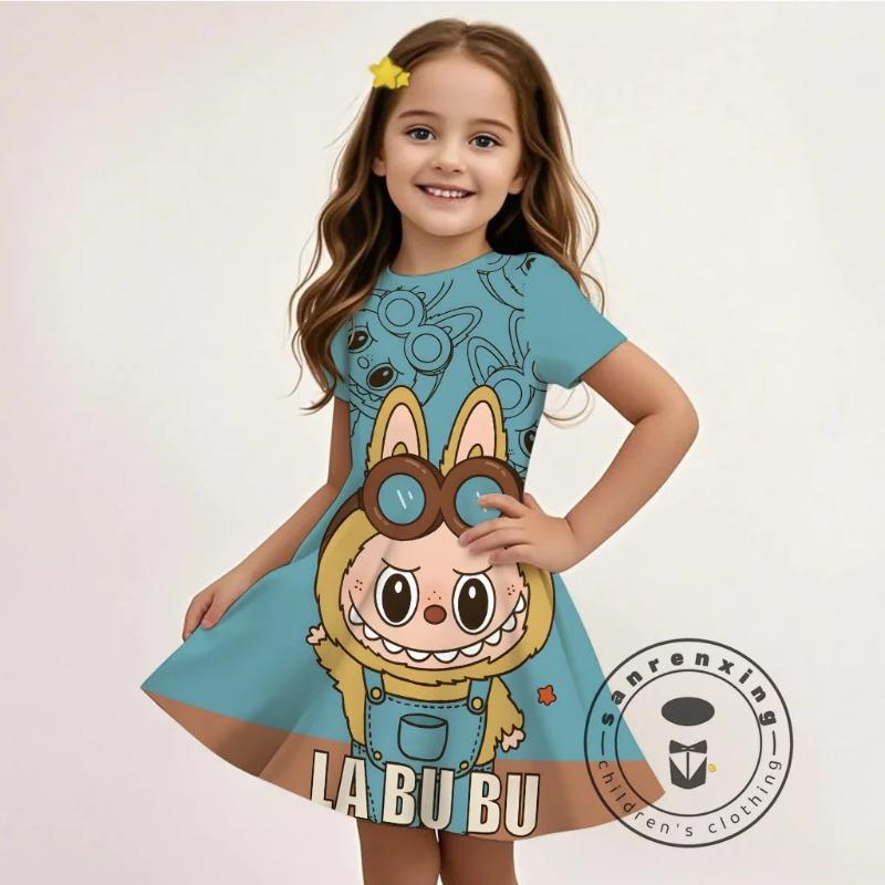 Sommer L-LABUBU-A 3D Kleid Mädchen Cartoon Druck Niedlich Partykleidung Leichter Stoff Modisch Erschwinglich Heißer Verkauf 120 von Joom DACH