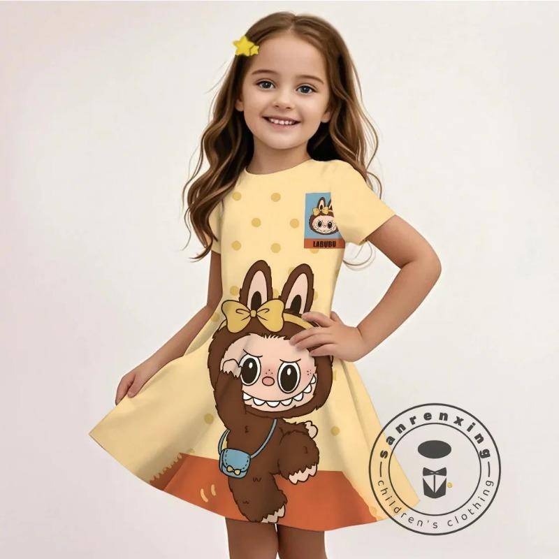 Sommer L-LABUBU-A 3D Kleid Mädchen Cartoon Druck Niedlich Partykleidung Leichter Stoff Modisch Erschwinglich Heißer Verkauf 130 von Joom DACH