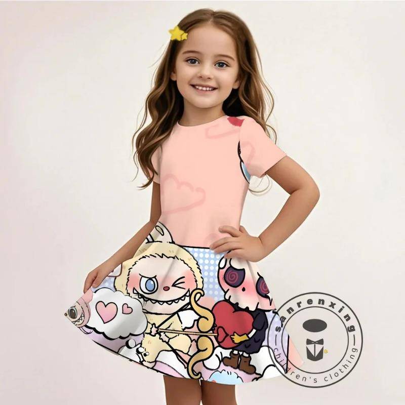 Sommer L-LABUBU-A 3D Kleid Mädchen Cartoon Druck Niedlich Partykleidung Leichter Stoff Modisch Erschwinglich Heißer Verkauf 130 von Joom DACH