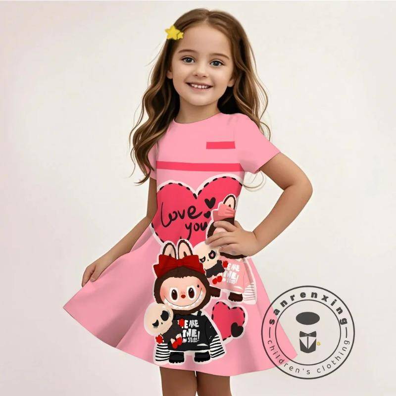 Sommer L-LABUBU-A 3D Kleid Mädchen Cartoon Druck Niedlich Partykleidung Leichter Stoff Modisch Erschwinglich Heißer Verkauf 170 von Joom DACH