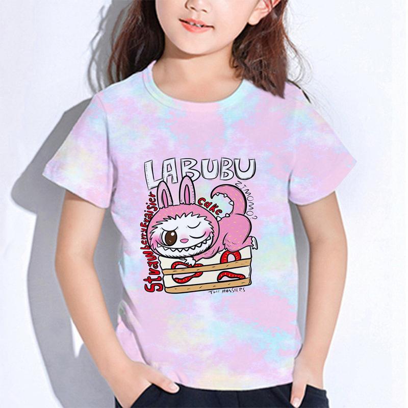 Sommer Labubu Kinder T-Shirts Cartoon Die Monster Oberteile für Jungen Mädchen Kurzarm Kinder T-Shirts Kleinkind Outfits Baby Oberbekleidung Kleidung 160 gelb von Joom DACH