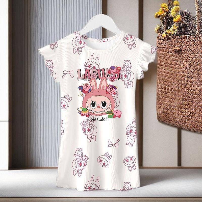 Sommer Mädchen-Nachthemden, Eisseide Kinderpyjamas, Klimatisierte Anzüge und Hauskleidung 120 von Joom DACH