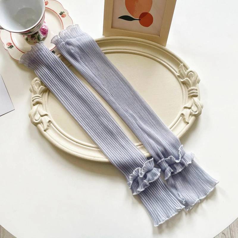 Sommer Lange Fingerlose Handschuhe Frauen Sonnenschutz Ärmel Handschuhe Dame Dünne Spitze Mesh Armmanschette Sonnenschutz UV Atmungsaktive Fäustlinge grau von Joom DACH