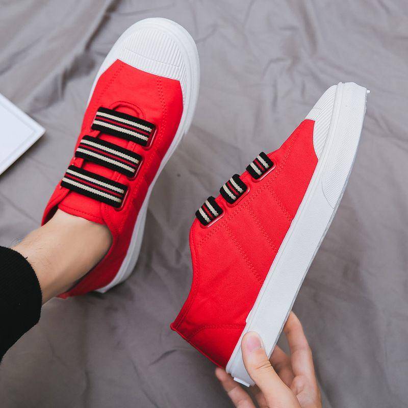 Sommer Leinwand Schuhe männer Slip auf Loafers Koreanische Trend Board Schuhe Casual männer Schuhe Atmungsaktive Alte Peking Tuch schuhe 44 rot von Joom DACH