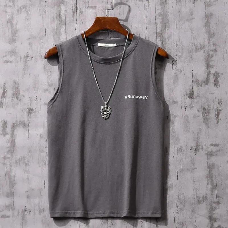 Sommer Lockere Weste für Männer Ärmelloses T-Shirt Dünnes Sporthemd für Jungen XXXXXL grau von Joom DACH