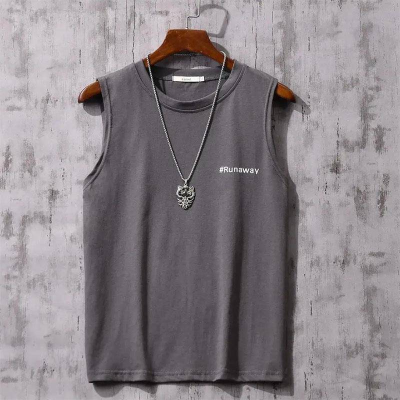 Sommer Lockere Weste für Männer Ärmelloses T-Shirt Dünnes Sporthemd für Jungen XXXXXL grau von Joom DACH