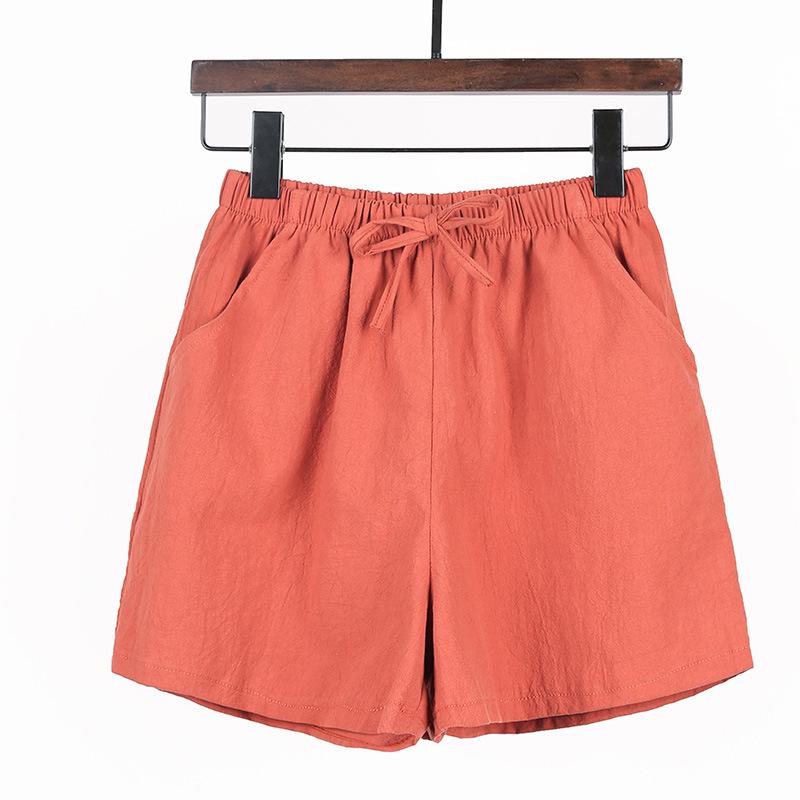 Sommer Lose Baumwolle Leinen Plus Größe Sport Casual Einfarbig Tasche Shorts frauen Breite bein Hosen XL von Joom DACH