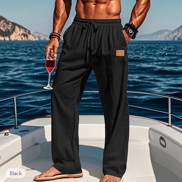 Sommer Männer Einfarbig Leinen Multi-tasche Gerade Casual Hosen Plus Große Größe Atmungsaktive Bequeme Kordelzug Lose Hosen XXXL schwarz Sommer Männer Einfarbig Leinen Multi-tasche Gerade Casual Hosen Plus Große Größe Atmungsaktive Bequeme Kordelzug Lose Hosen XXXL schwarz von Joom DACH