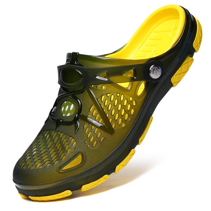 Sommer Männer Sandalen Clogs Outdoor Casual Strand Hausschuhe Atmungsaktive Hohl Wasser Sport Schuhe Flip-Flops Männlich Schwimmen Aqua Turnschuhe 45 grün von Joom DACH