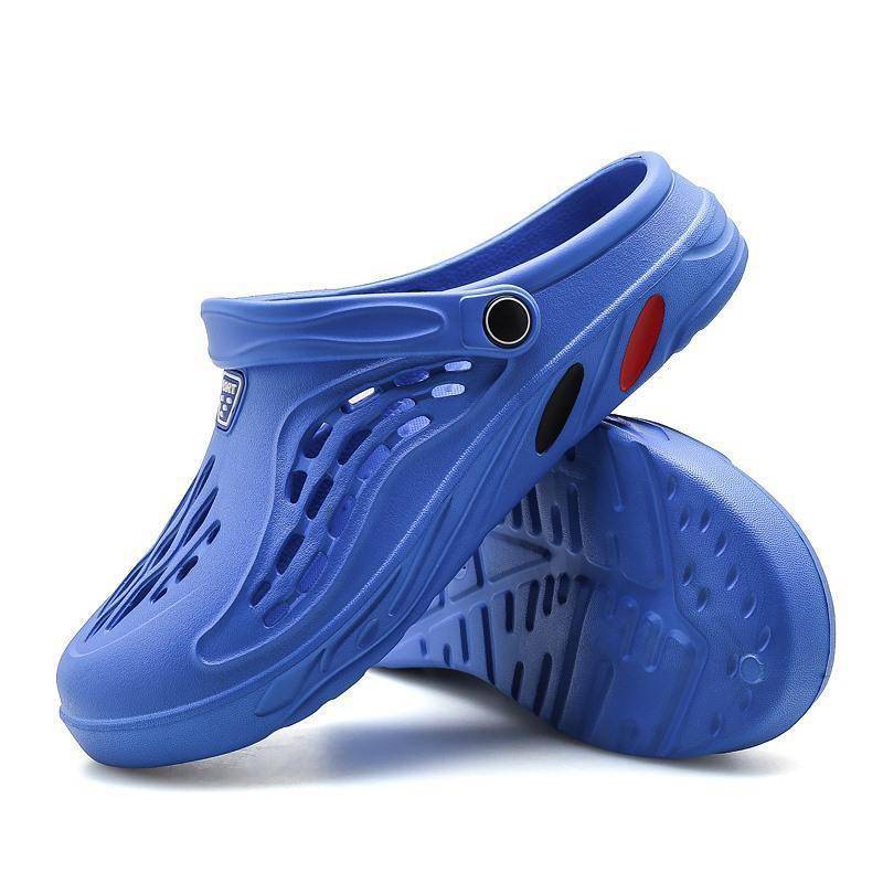 Sommer Männer Sandalen Licht EVA Herren Casual Schuhe Loch Schuhe Clogs Liebhaber Hause Garten Outdoor Männlichen Strand Flache Hausschuhe 49 blau von Joom DACH