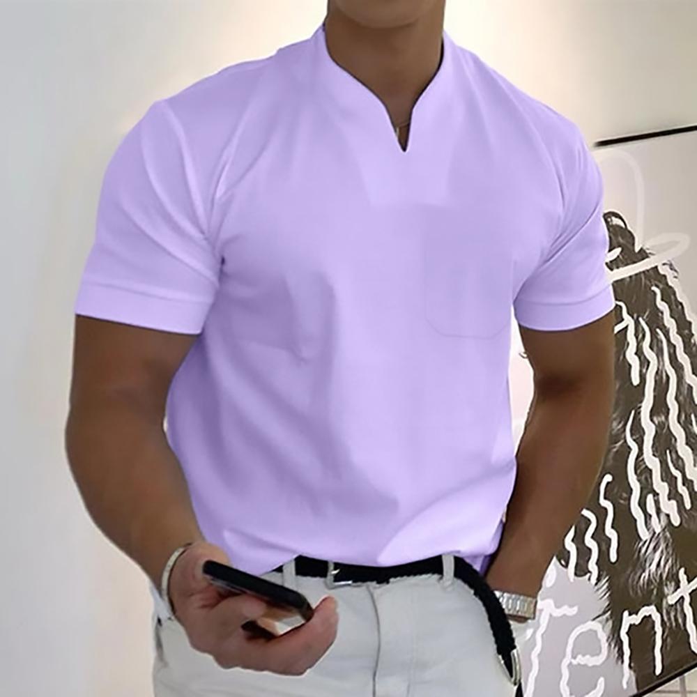 Sommer Männer T-shirt Einfarbig V-ausschnitt Kurzarm Lose Freizeit Hemd Kurzarm Quick Dry Lose Pullover Top Tägliche kleidung Große Größe 2XL violett Sommer Männer T-shirt Einfarbig V-ausschnitt Kurzarm Lose Freizeit Hemd Kurzarm Quick Dry Lose Pullover Top Tägliche kleidung Große Größe 2XL violett von Joom DACH