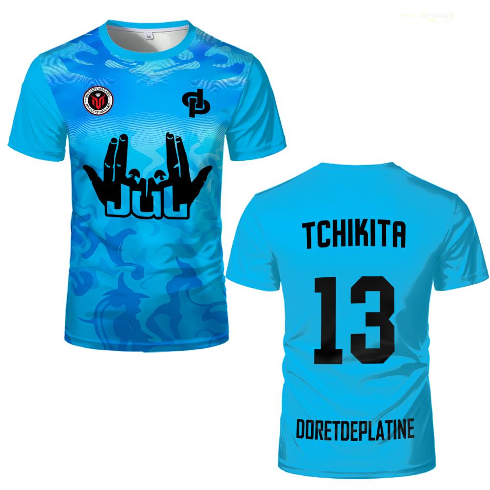 Sommer Maillot JUL Trikot Tchikita Jugend Atmungsaktiv Schnelltrocknend Training Fußball T-Shirt Herren und Damen Mode Sport T-Shirts 6XL von Joom DACH