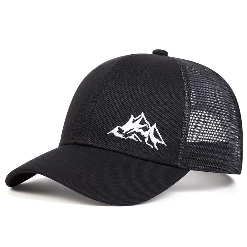 Sommer Mesh Männer Hut Mode Bergkette Stickerei Golf Caps Outdoor Sport Baseball Cap Atmungsaktiv Hut Trucker Hüte schwarz von Joom DACH