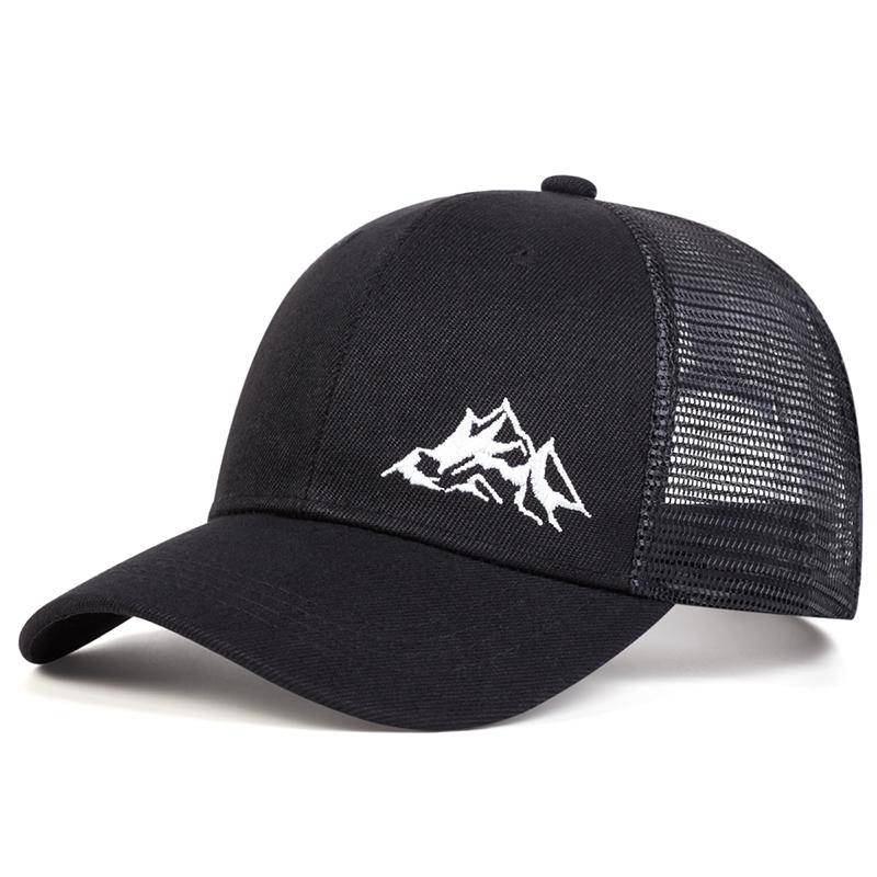 Sommer Mesh Männer Hut Mode Bergkette Stickerei Golf Caps Outdoor Sport Baseball Cap Atmungsaktiv Hut Trucker Hüte schwarz von Joom DACH