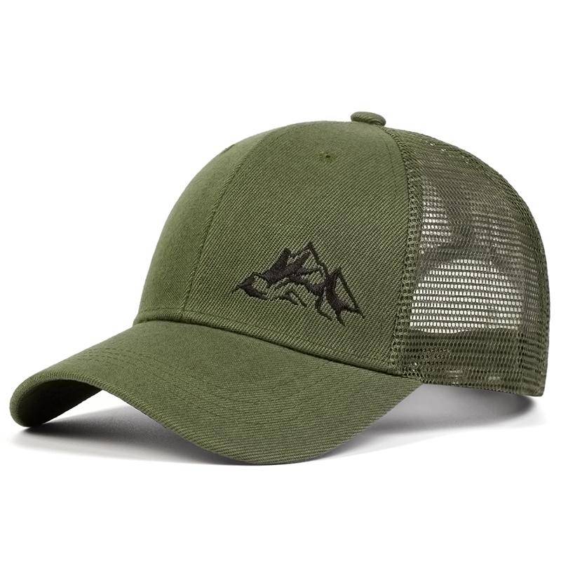 Sommer Mesh Männer Hut Mode Bergkette Stickerei Golf Caps Outdoor Sport Baseball Cap Atmungsaktiv Hut Trucker Hüte armee grüne von Joom DACH