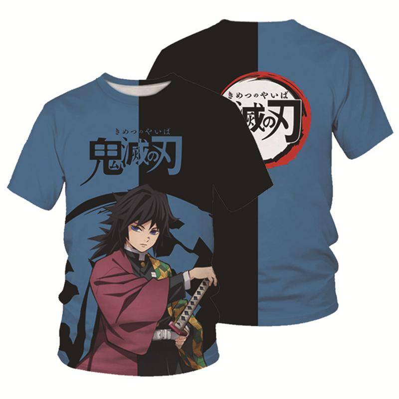 Sommer Mode Anime Dämon Slayer Kochou Shinobu 3D T Shirt Kinder Casual T-shirt Junge Mädchen Unisex Kleidung Übergroßen T-shirt tops 160(13T-14T) von Joom DACH