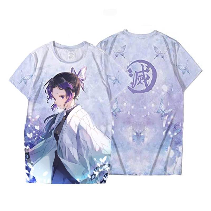 Sommer Mode Anime Dämon Slayer Kochou Shinobu 3D T Shirt Kinder Casual T-shirt Junge Mädchen Unisex Kleidung Übergroßen T-shirt tops 160 von Joom DACH
