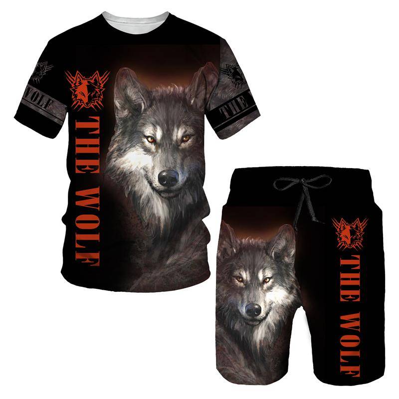 Sommer Mode Der Wolf 3D Gedruckt Mann T-shirt Shorts Sets Casual Männer Trainingsanzug Oansatz Kurzarm Coole männer Kleidung anzug XL von Joom DACH