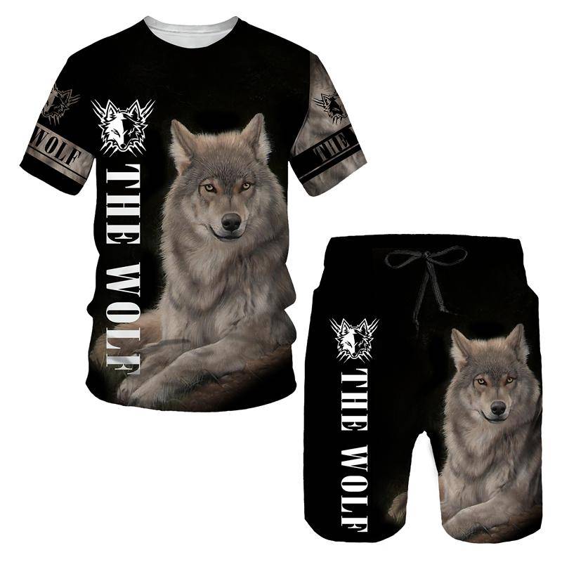 Sommer Mode Der Wolf 3D Gedruckt Mann T-shirt Shorts Sets Casual Männer Trainingsanzug Oansatz Kurzarm Coole männer Kleidung anzug XXL von Joom DACH