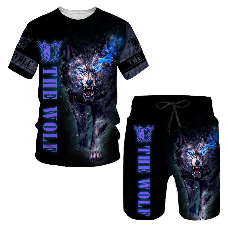 Sommer Mode Der Wolf 3D Gedruckt Mann T-shirt Shorts Sets Casual Männer Trainingsanzug Oansatz Kurzarm Coole männer Kleidung anzug XXL von Joom DACH