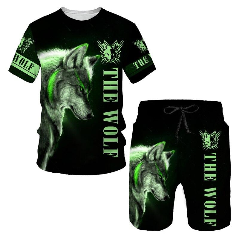 Sommer Mode Der Wolf 3D Gedruckt Mann T-shirt Shorts Sets Casual Männer Trainingsanzug Oansatz Kurzarm Coole männer Kleidung anzug XXL von Joom DACH