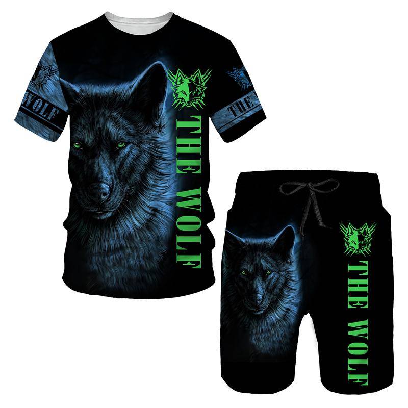 Sommer Mode Der Wolf 3D Gedruckt Mann T-shirt Shorts Sets Casual Männer Trainingsanzug Oansatz Kurzarm Coole männer Kleidung anzug XXL von Joom DACH