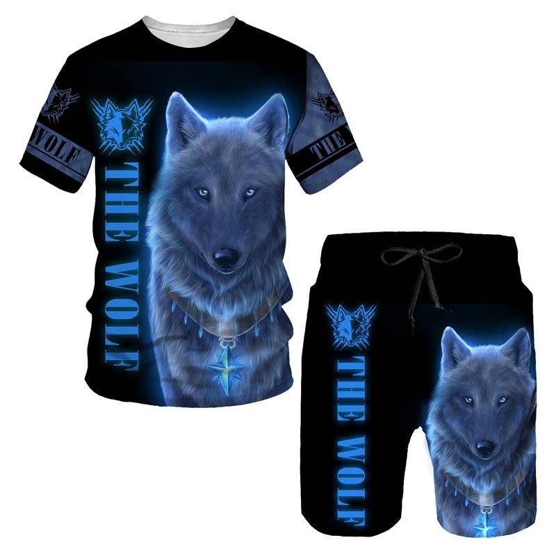 Sommer Mode Der Wolf 3D Gedruckt Mann T-shirt Shorts Sets Casual Männer Trainingsanzug Oansatz Kurzarm Coole männer Kleidung anzug XXL von Joom DACH