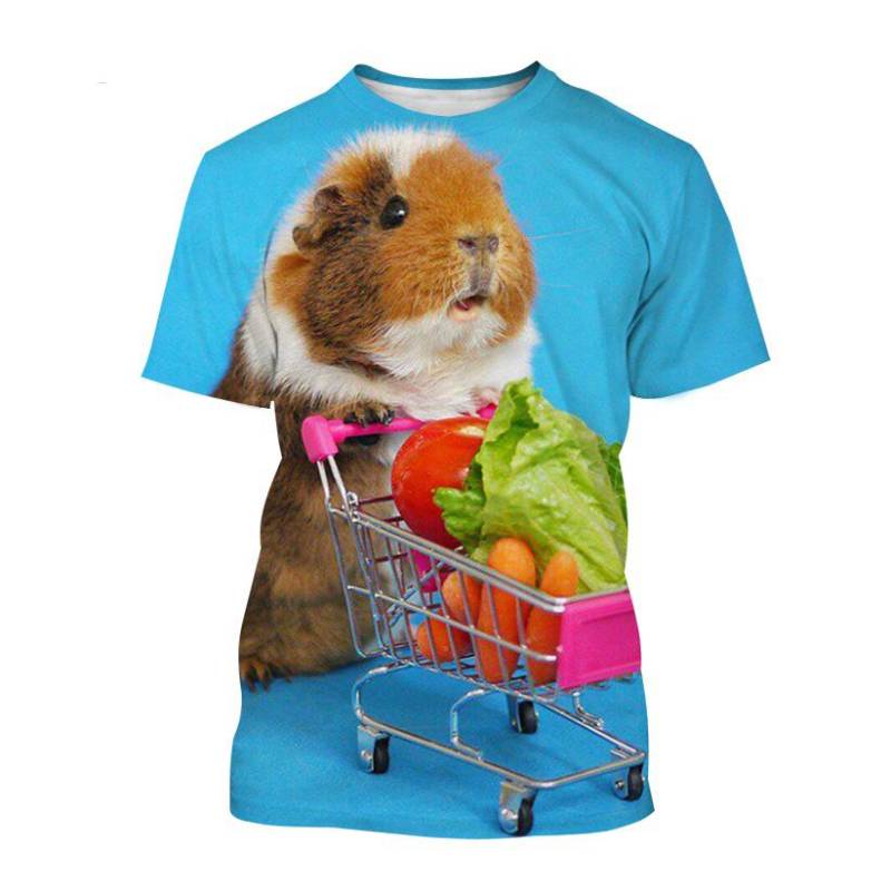 Sommer Mode Nette Lustige Meerschweinchen grafik t-shirts Unisex Trend Casual Männer Tier Muster Gedruckt harajuku streetwear Tops L von Joom DACH