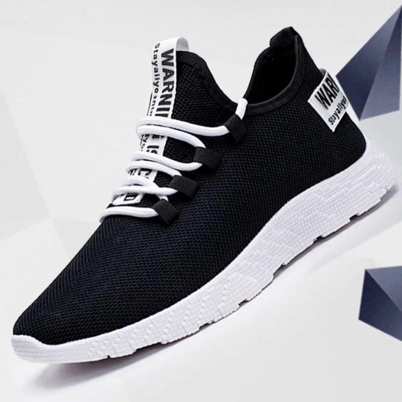 Sommer Modetrend Mesh Fly-knit Herrenschuhe Bequeme und Atmungsaktive Sneaker Herren Laufschuhe 39 von Joom DACH