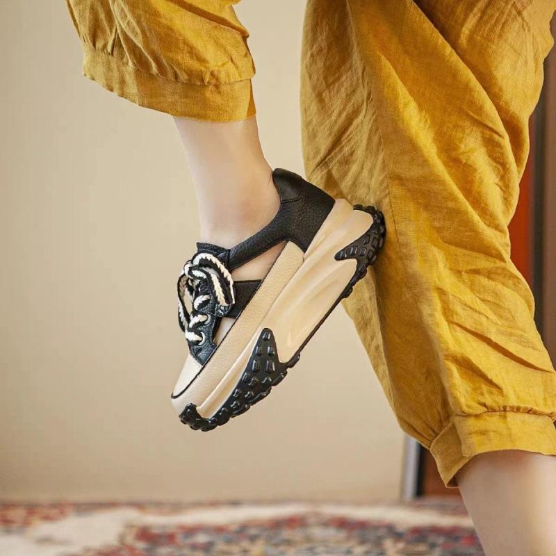 Sommer Neue Alle-Spiel Dicke Unterseite Sneaker frauen Hohl Höhe Zunehmende Casual Rot frauen 40 schwarz von Joom DACH