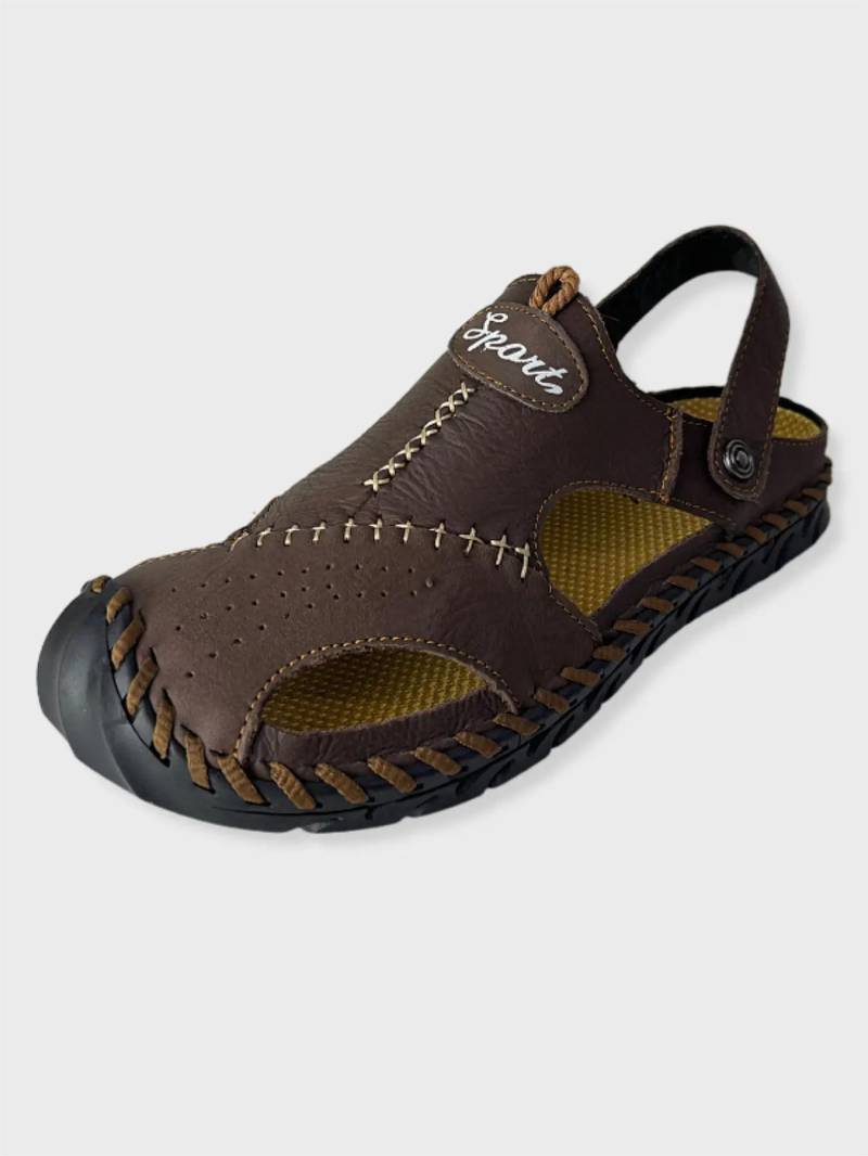 Sommer Neue Baotou Hausschuhe Männer Handgemachte Echtes Leder Casual Sandalen Rutschfeste Outdoor Strand Urlaub Dual Zweck Schuhe 46 von Joom DACH