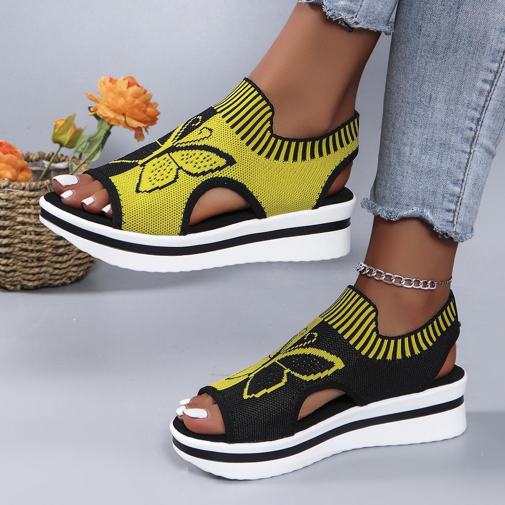 Sommer Neue Casual Fly Woven Hohl Fisch Mund Strand Damen Sport Stil Sandalen 41 gelb von Joom DACH