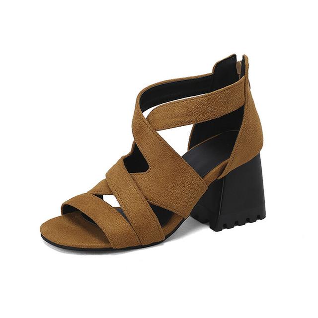 Sommer Neue Design Frauen 's Nieten Hohl Cool Stiefel Chunky Heels Mischfarbe Chelsea Stiefel Sandalen Für Mädchen Frauen Schuhe 37 von Joom DACH