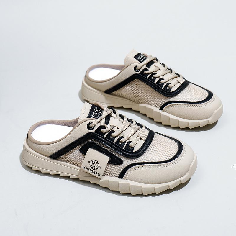 Sommer Neue Halbe Unterstützung Weiße Schuhe Damen Ins Atmungsaktiv Student Erhöhen Freizeitschuhe Street Shot 40 schwarz von Joom DACH