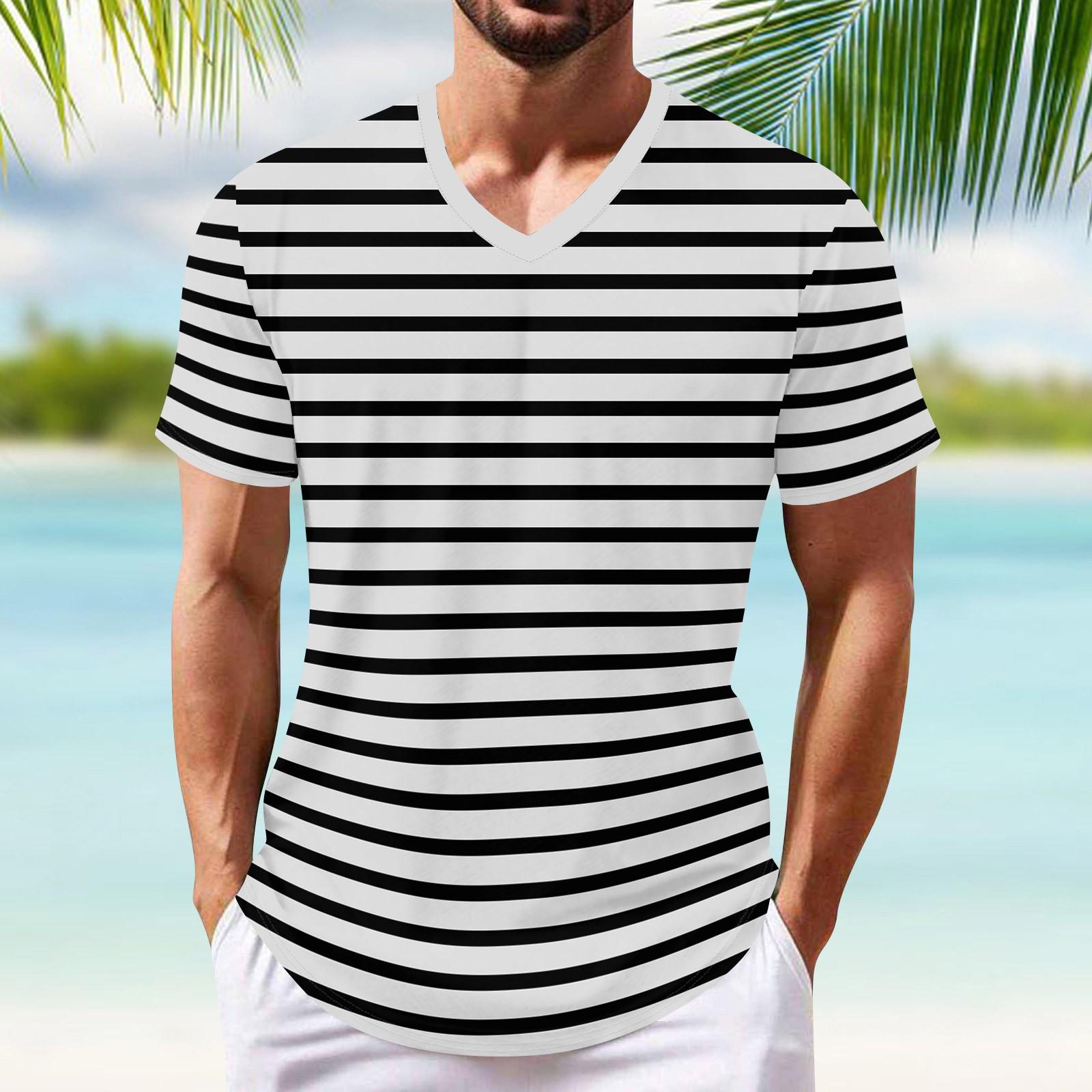 Sommer Neue Herren Beliebte T-shirt Gedruckt V-ausschnitt Kurzarm T-shirt L weiß von Joom DACH