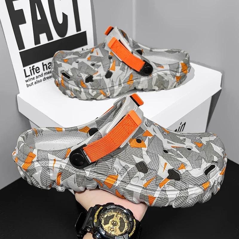 Sommer Neue Herren Hausschuhe Outdoor Garten Clogs Männliche Freizeitschuhe Mode Luxus Sandalen Komfort Zuhause Weiche Hausschuhe 40-47 47 von Joom DACH