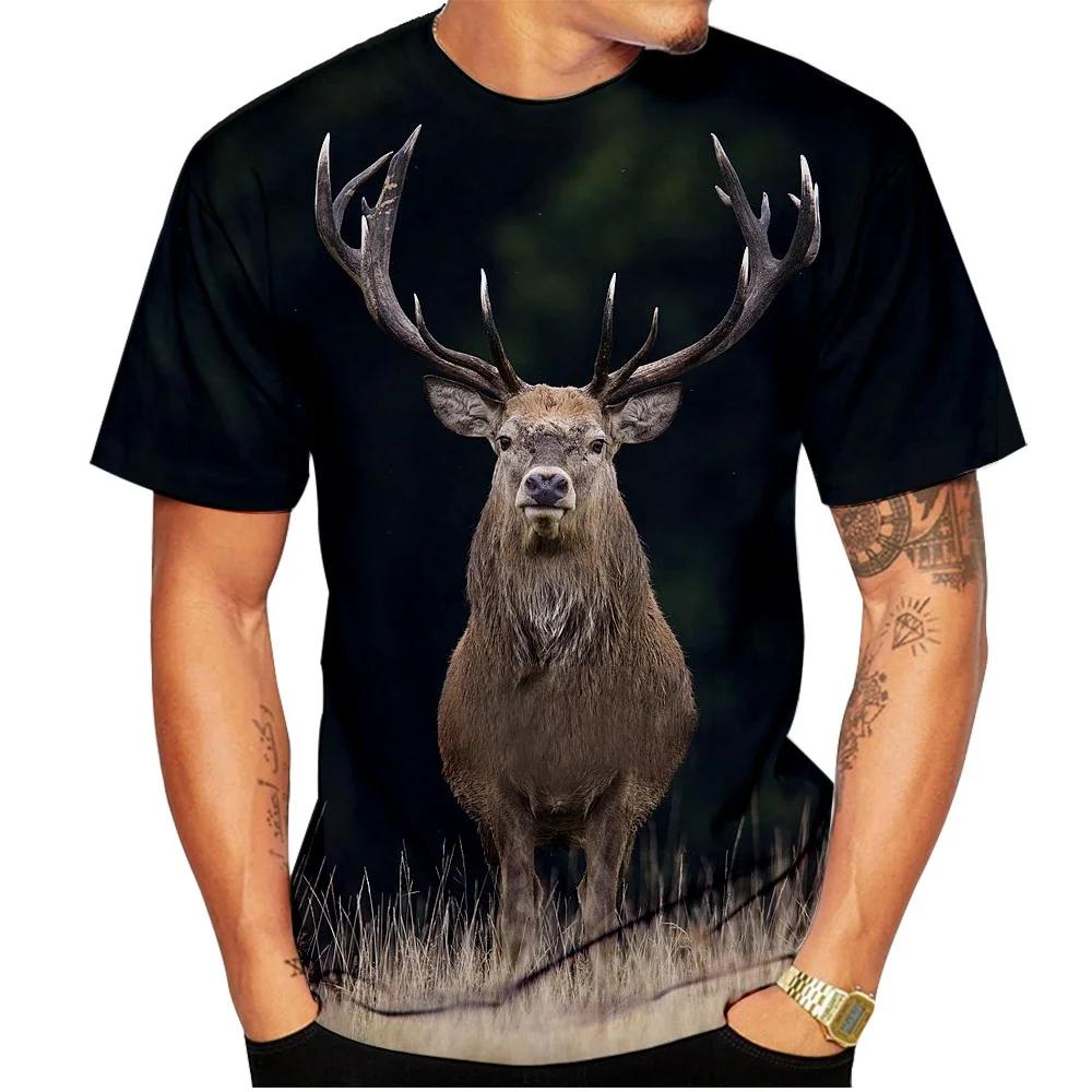Sommer Neue Hirsch Tier 3D Druck O Neck T-Shirts Männer Frauen Kurzarm T-shirt Übergroßen Harajuku Tees Tops Kinder Kleidung 3XL Sommer Neue Hirsch Tier 3D Druck O Neck T-Shirts Männer Frauen Kurzarm T-shirt Übergroßen Harajuku Tees Tops Kinder Kleidung 3XL von Joom DACH