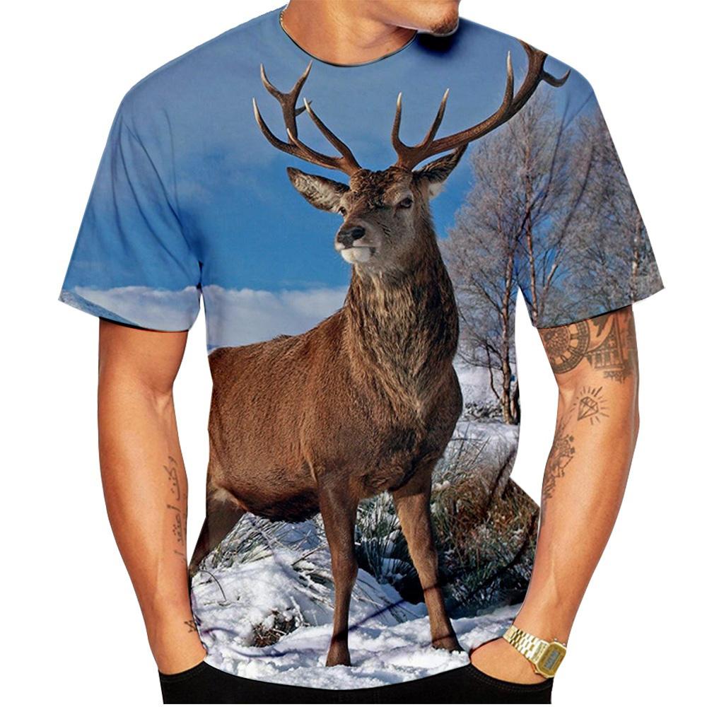 Sommer Neue Hirsch Tier 3D Druck O Neck T-Shirts Männer Frauen Kurzarm T-shirt Übergroßen Harajuku Tees Tops Kinder Kleidung L Sommer Neue Hirsch Tier 3D Druck O Neck T-Shirts Männer Frauen Kurzarm T-shirt Übergroßen Harajuku Tees Tops Kinder Kleidung L von Joom DACH