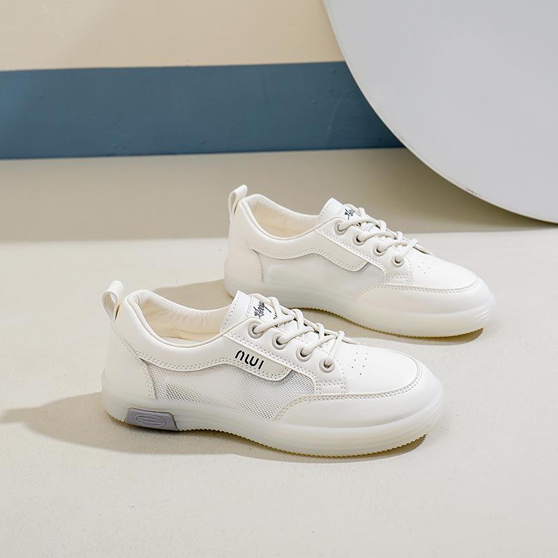 Sommer Neue Koreanische Atmungsaktive Weiße Schuhe Damen Ausgehöhlte Freizeit-Board-Schuhe Plateau-Plateau-Schuhe 40 von Joom DACH