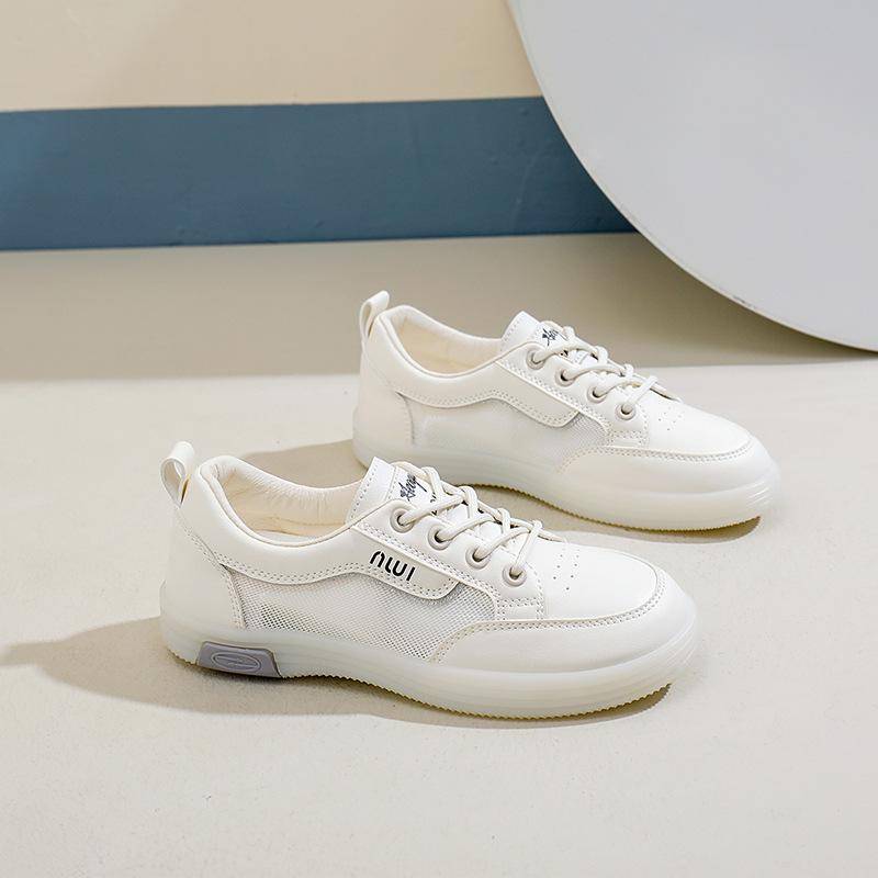 Sommer Neue Koreanische Atmungsaktive Weiße Schuhe Damen Ausgehöhlte Freizeit-Board-Schuhe Plateau-Plateau-Schuhe 40 von Joom DACH