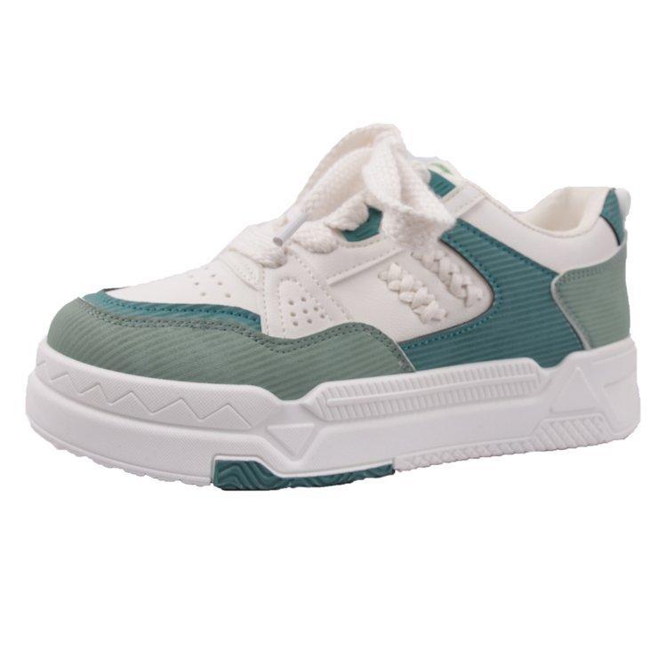 Sommer Neue Muffin Dicke Sohle Farbpassend Schnürschuhe Runde Zehen Damen Schuhe Weizen Damen Casual Sport Skateschuhe Damenmode 40 von Joom DACH