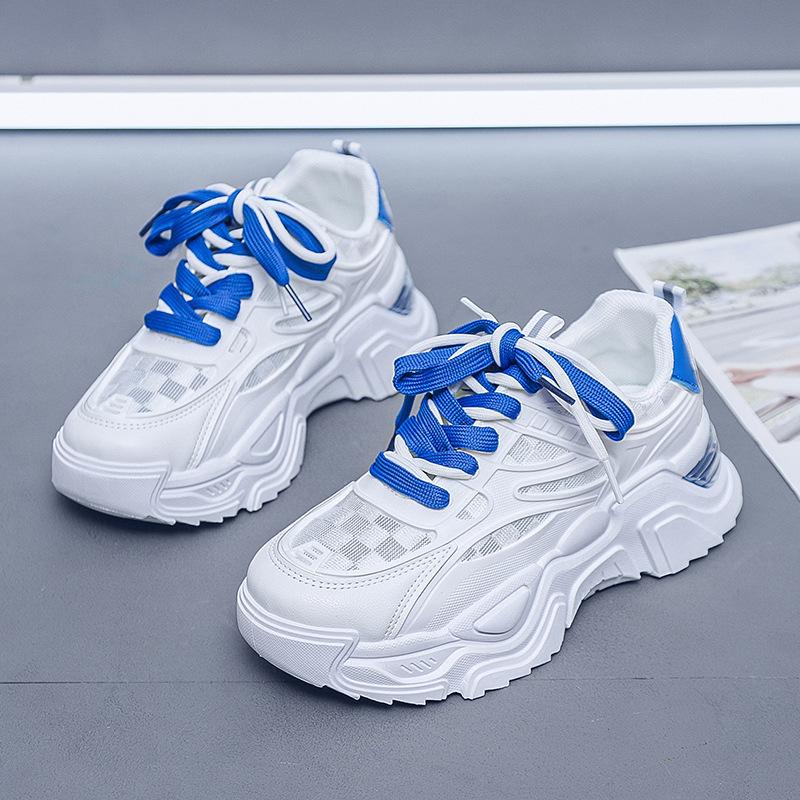 Sommer Neue Papa Schuhe Damen Koreanische Version Dicke Sohle Atmungsaktive Sportschuhe Allround Studenten Erhöhende Freizeitschuhe 35 blau von Joom DACH