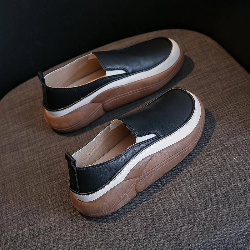 Sommer Neue Slip-on Sandalen Damen Oberbekleidung Flut Dickbesohlte Sandalen Retro Casual Strandschuhe 39 schwarz von Joom DACH